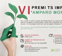 El 17 de març obri la convocatòria del VI Premi TS Impulsa &lsquo;Amparo Moreno&rsquo; 2020 de Treball Social de la Comunitat